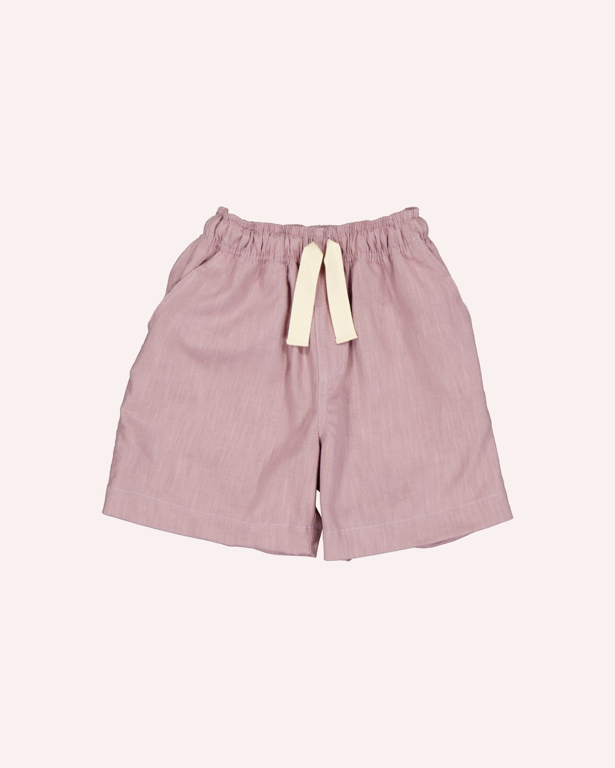 drawstring mauve european  riviera linen shorts 